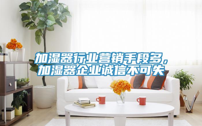 加湿器行业营销手段多，加湿器企业诚信不可失