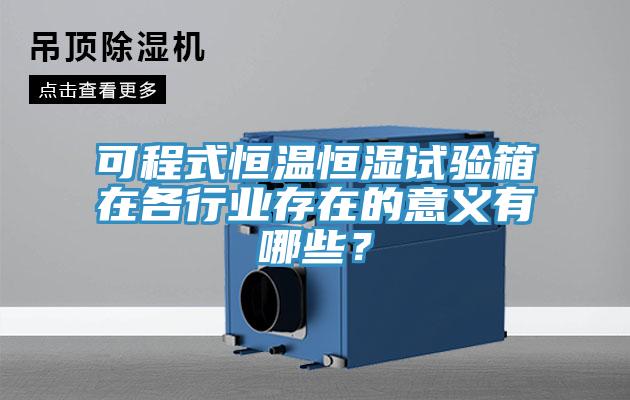 可程式恒温恒湿试验箱在各行业存在的意义有哪些？